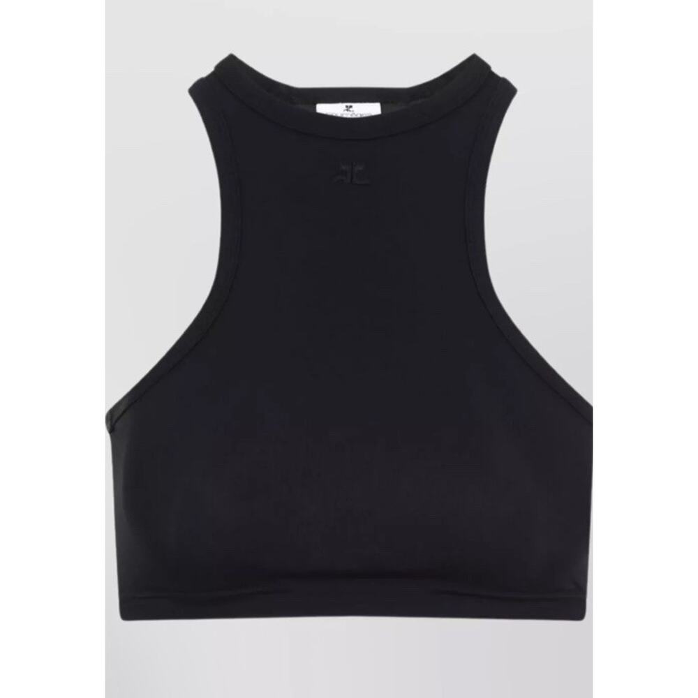 COURRÈGES CROPPED TOP Black Sz S NEW $385